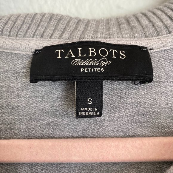 Talbots Grey Buttoned Sweater - Picture 3 of 5